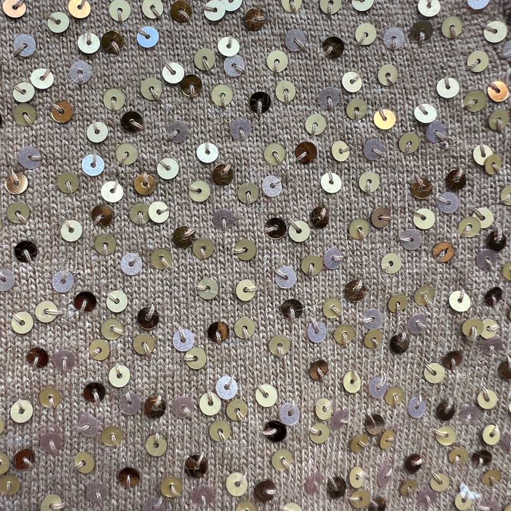 THE LIMITED gold sequin silk cashmere blend sleeveless sweater Women’s XS NWT - Picture 3 of 8